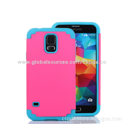 2-in-1 Silicone + PC Cases for Samsung S5, All Colors Available, OEM/ODM Orders Welcomed